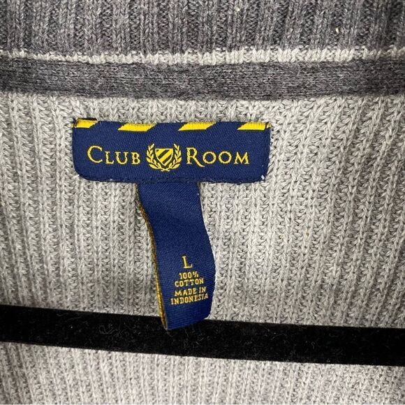 Club Room Men’s Zipper Front Gray Sweater size L - Picture 2 of 3